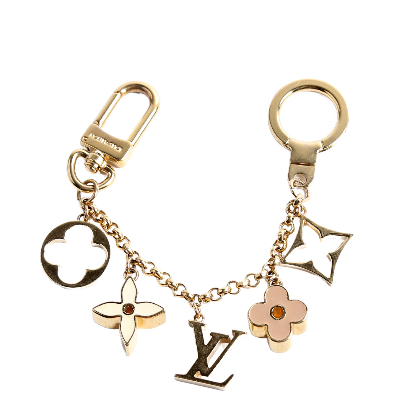 Fleur De Monogram Chain Charm Gold/Beige