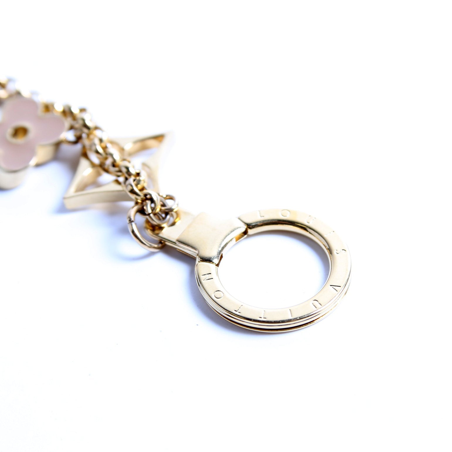 Fleur De Monogram Chain Charm Gold/Beige