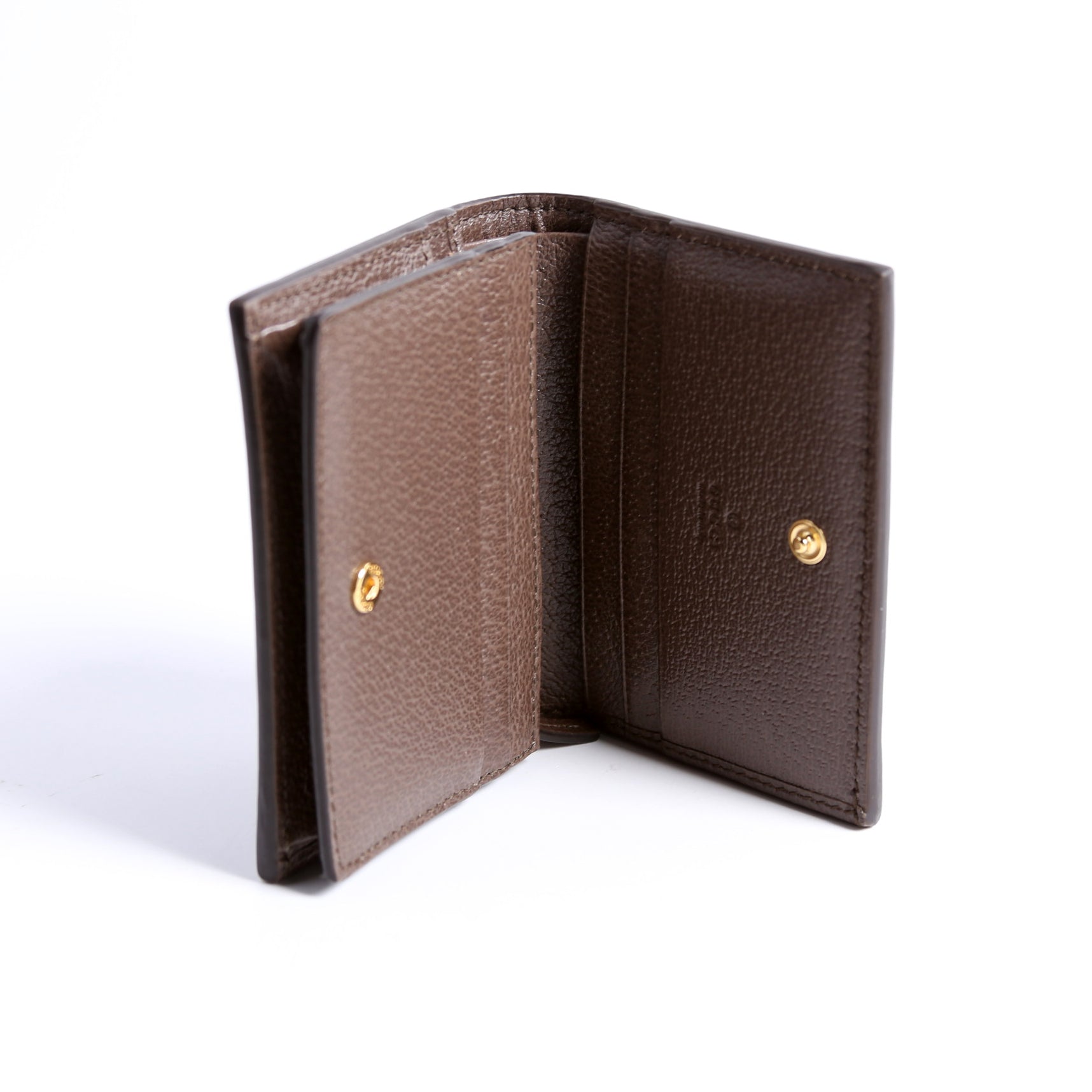 523155 Ophidia GG Card Case Wallet Brown