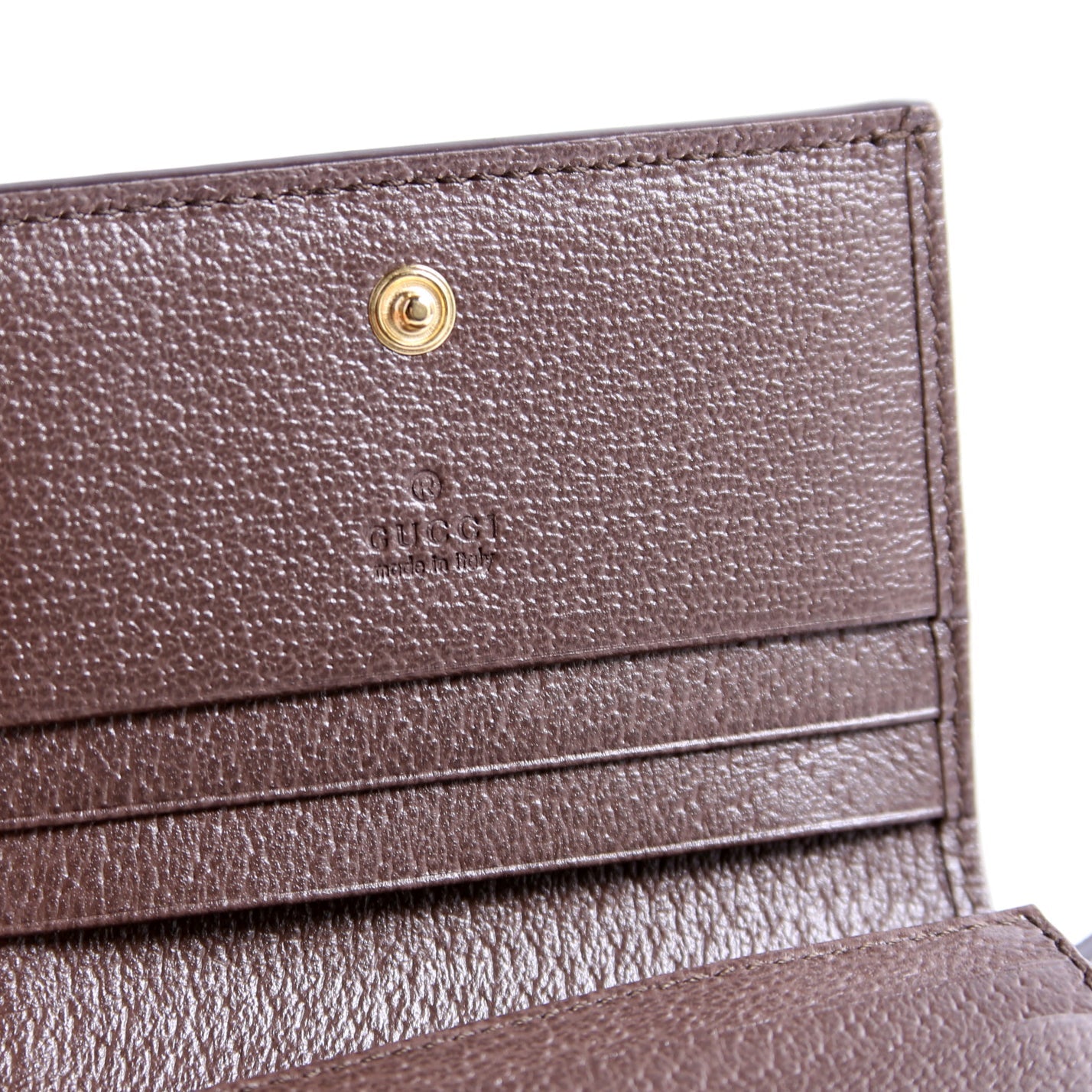 523155 Ophidia GG Card Case Wallet Brown