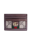 523159 Ophidia GG Card Case Brown