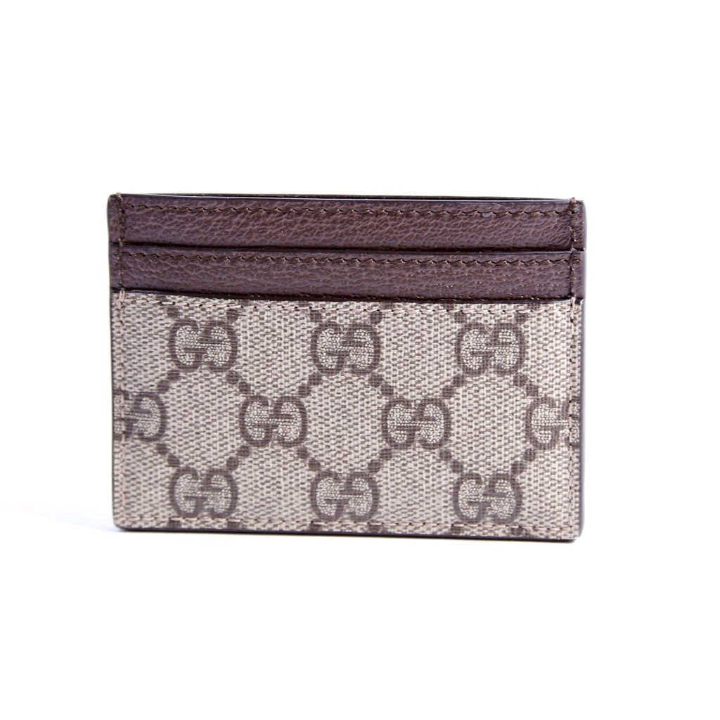 523159 Ophidia GG Card Case Brown