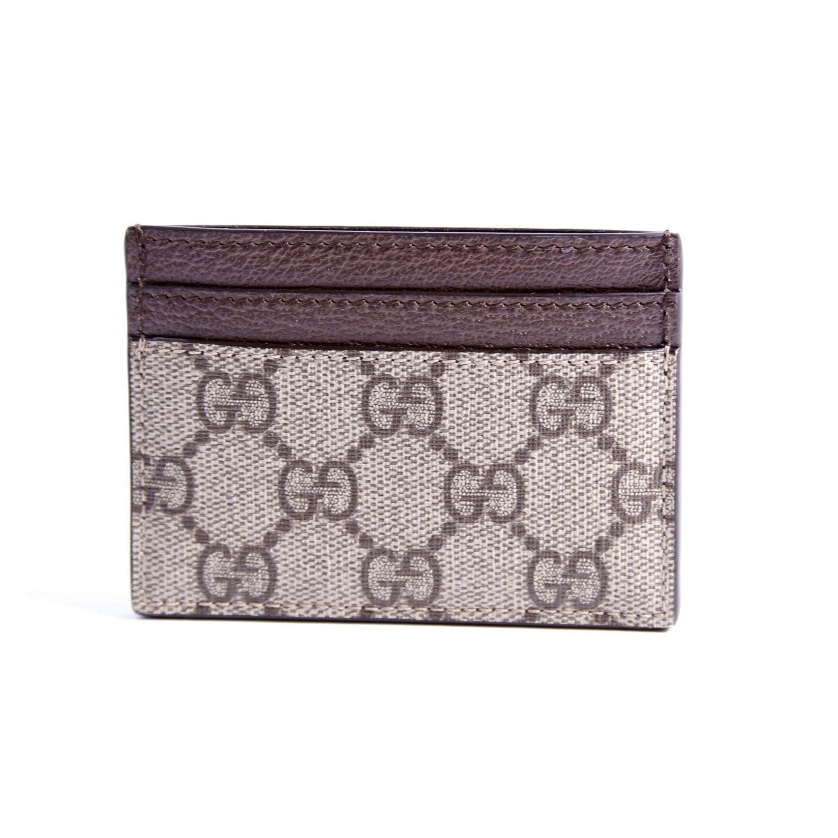 523159 Ophidia GG Card Case Brown