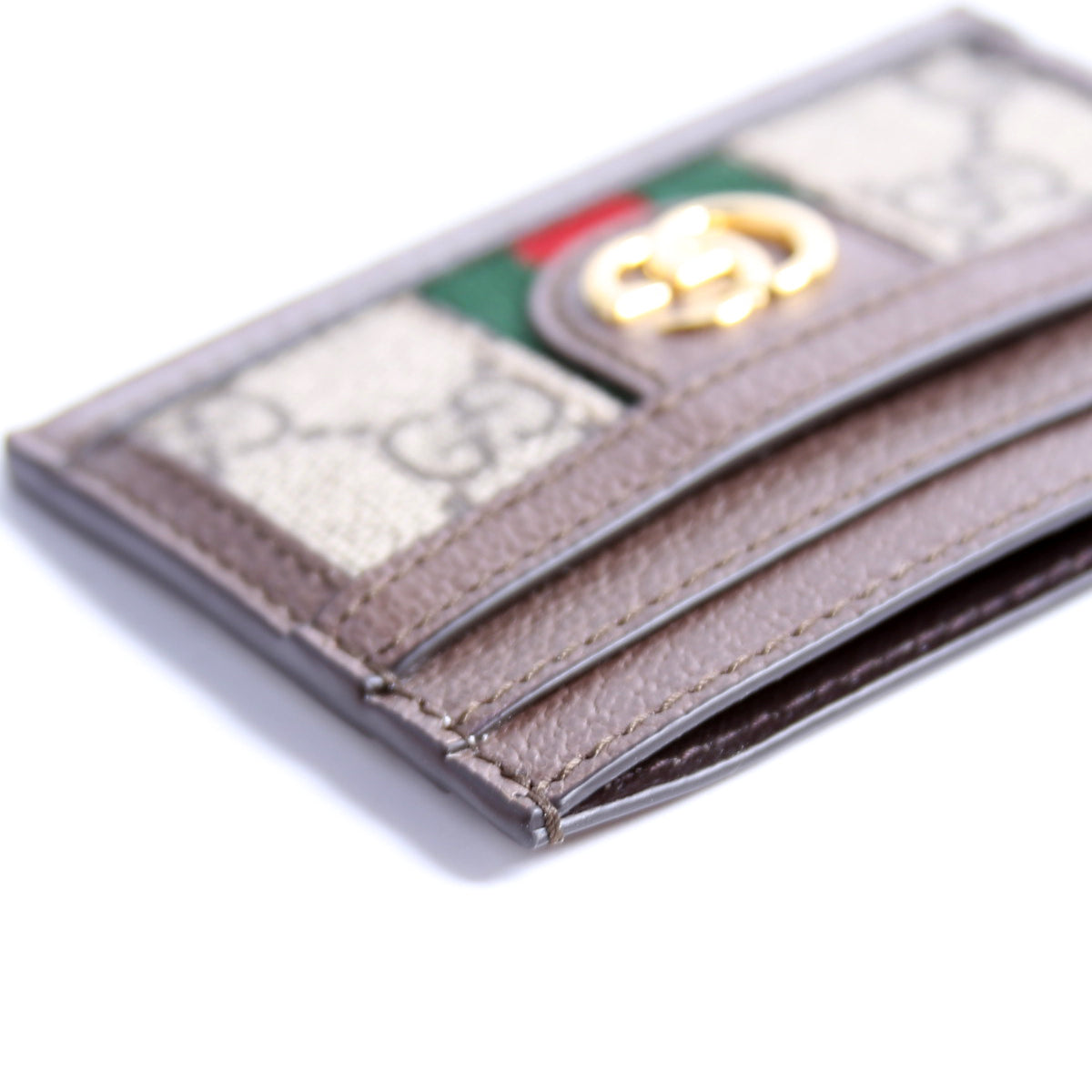 523159 Ophidia GG Card Case Brown
