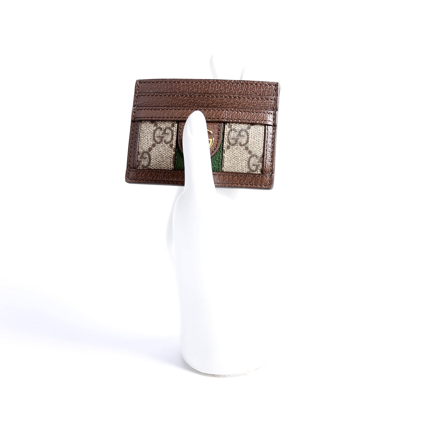 523159 Ophidia GG Card Case Brown