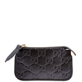 447964 GG Leather Key Pouch Black