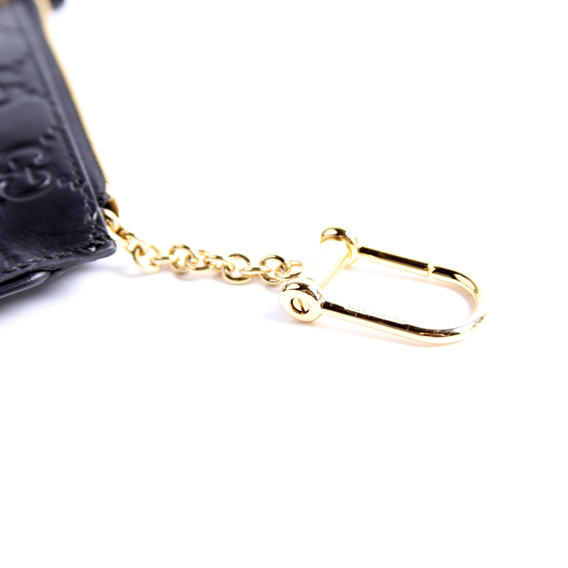 447964 GG Leather Key Pouch Black