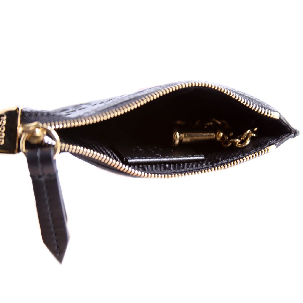 447964 GG Leather Key Pouch Black