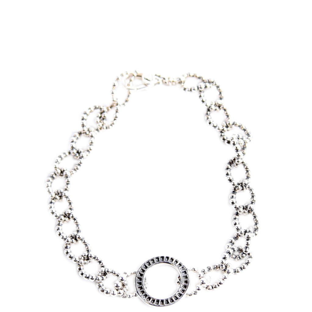 Circle Link Caviar Spark Bracelet 925/Diamonds