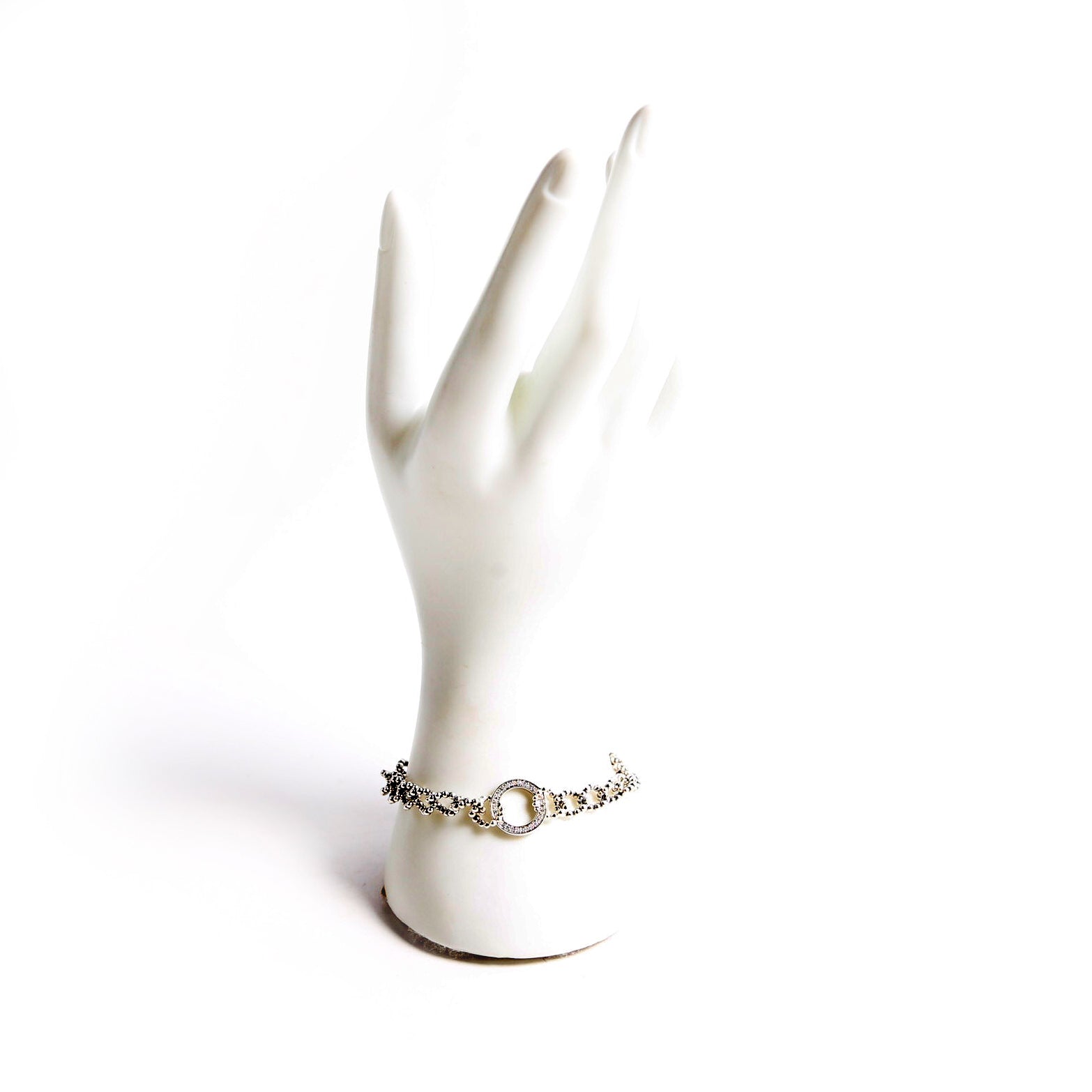 Circle Link Caviar Spark Bracelet 925/Diamonds