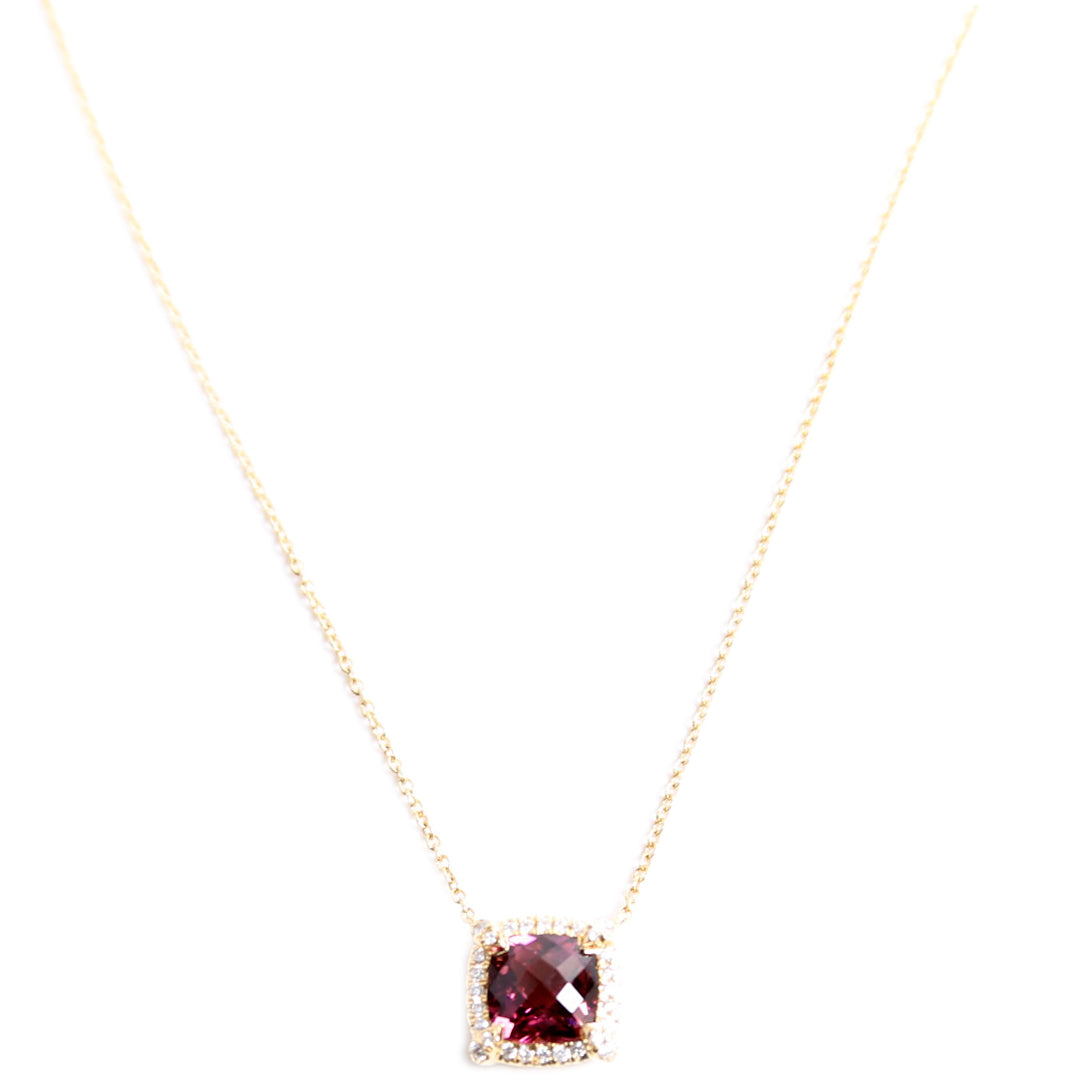 Petite Chatelaine 7MM Necklace 750/Tourmaline/Pave