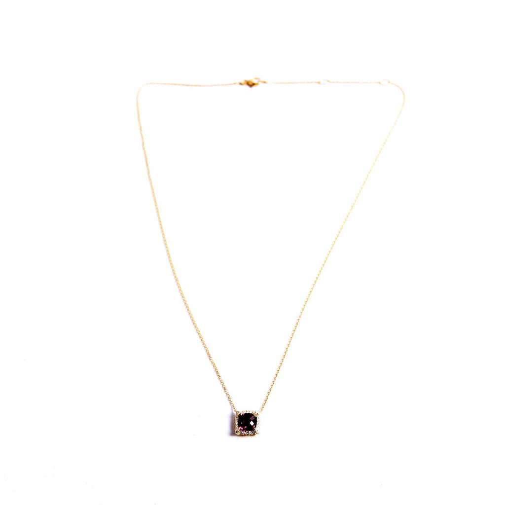 Petite Chatelaine 7MM Necklace 750/Tourmaline/Pave