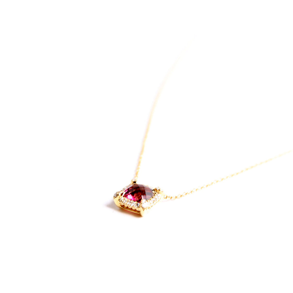 Petite Chatelaine 7MM Necklace 750/Tourmaline/Pave