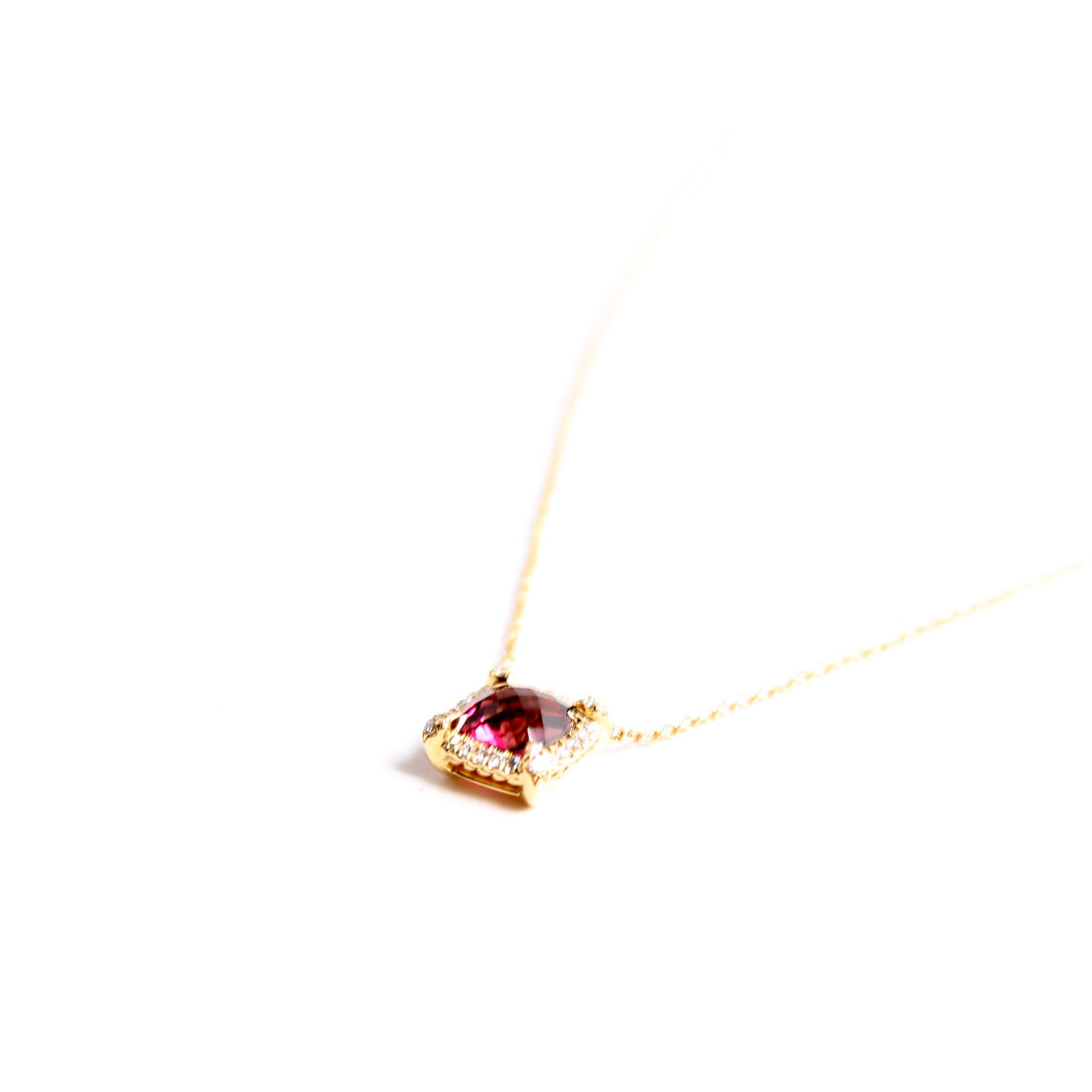 Petite Chatelaine 7MM Necklace 750/Tourmaline/Pave