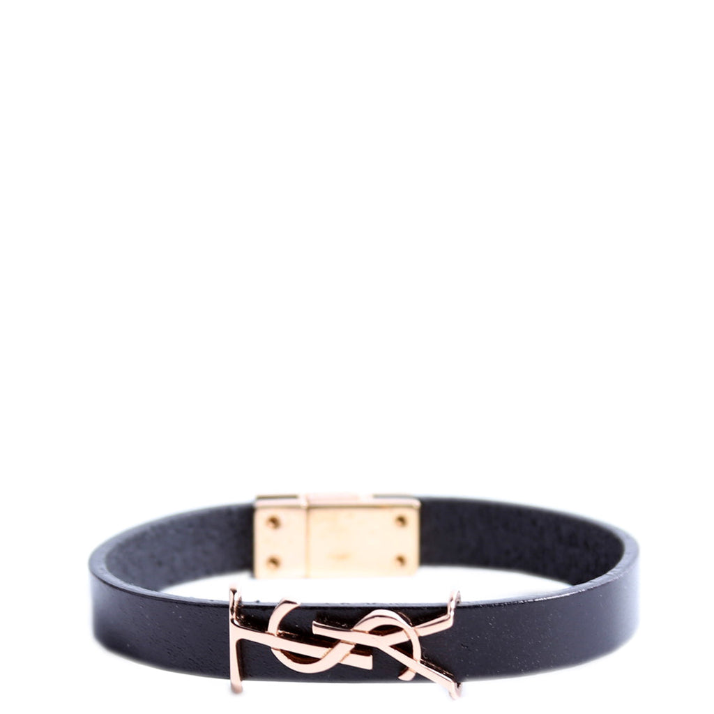 Cassandre Leather Bracelet Size M Black/Gold