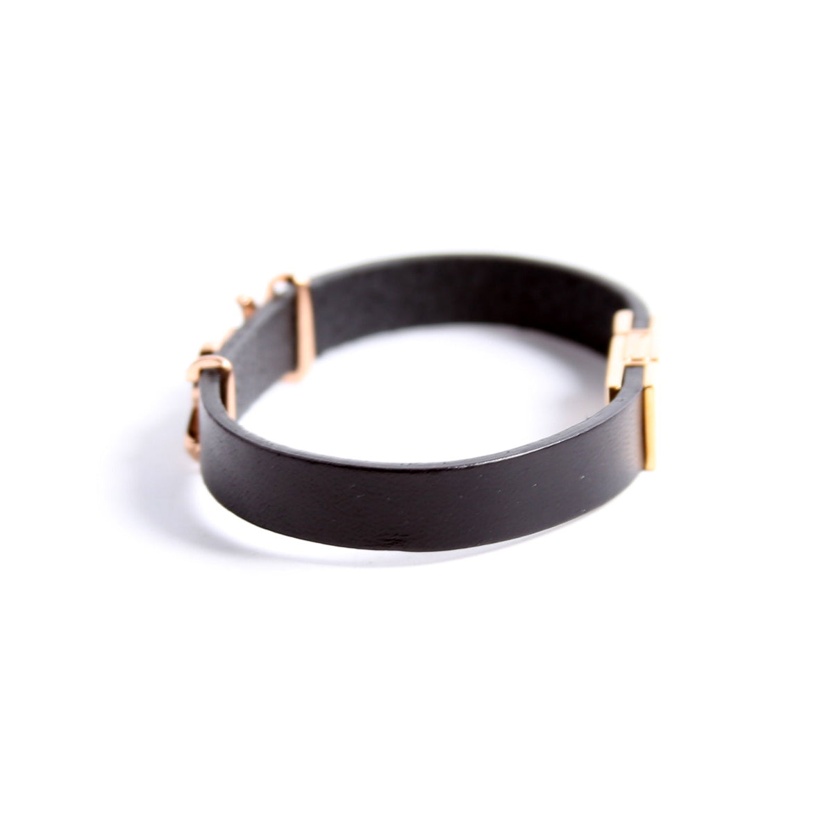 Cassandre Leather Bracelet Size M Black/Gold