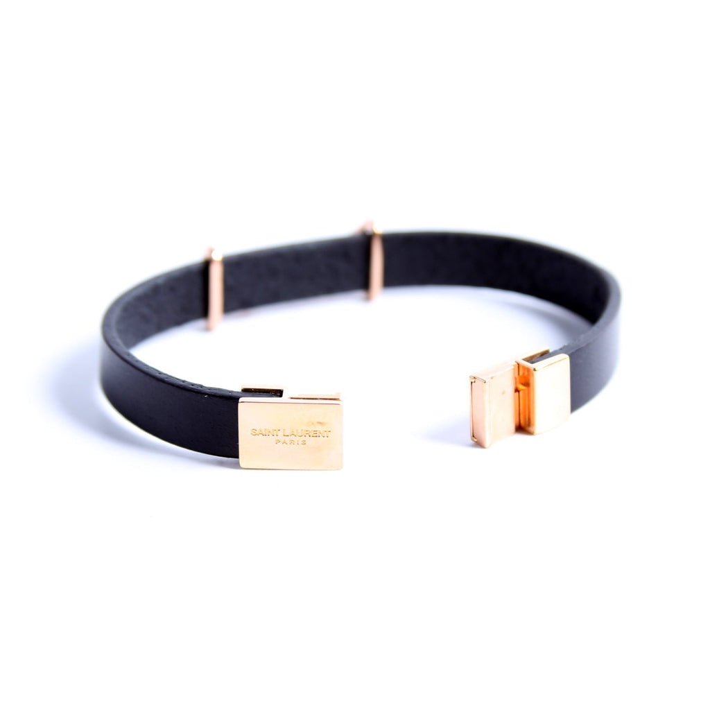 Cassandre Leather Bracelet Size M Black/Gold