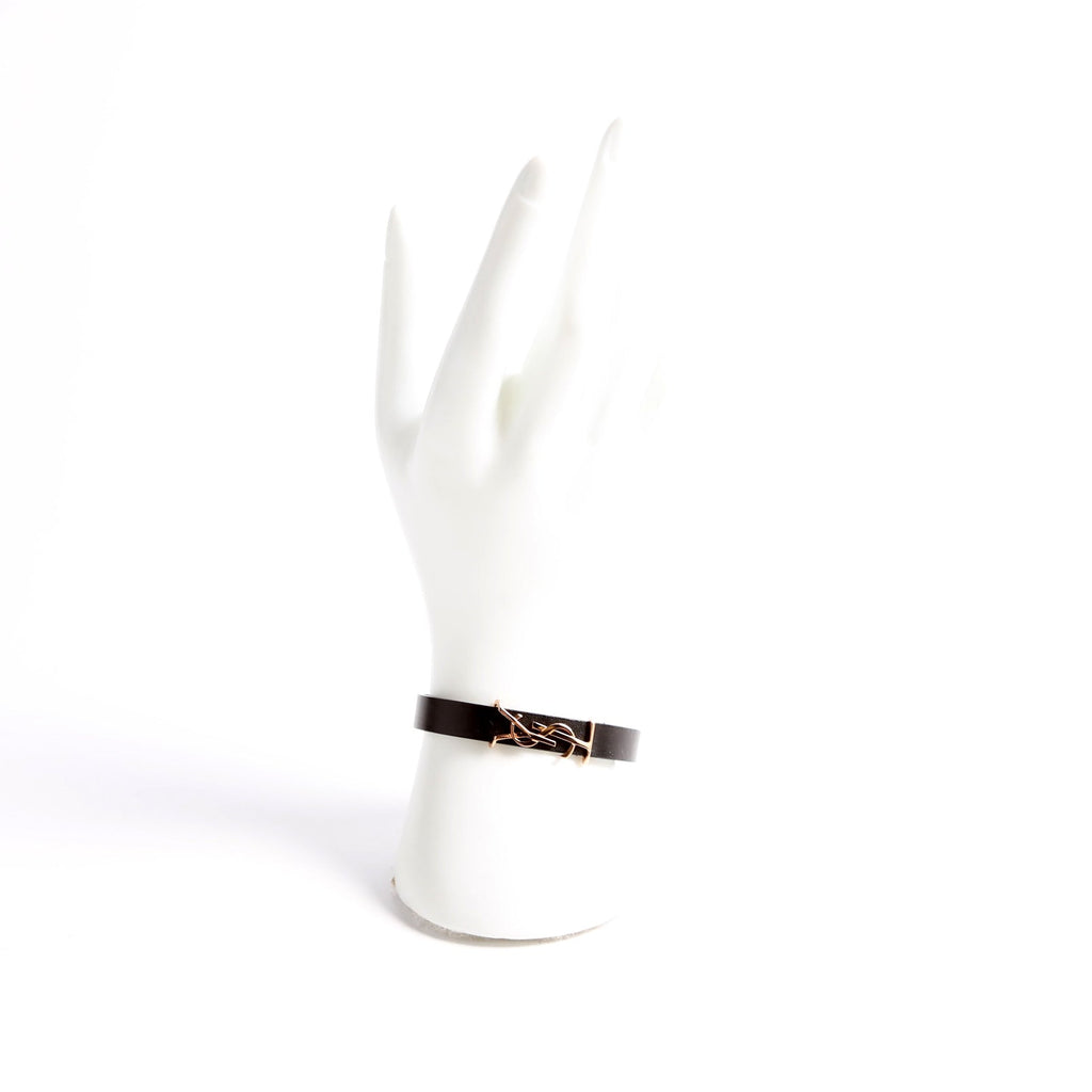 Cassandre Leather Bracelet Size M Black/Gold