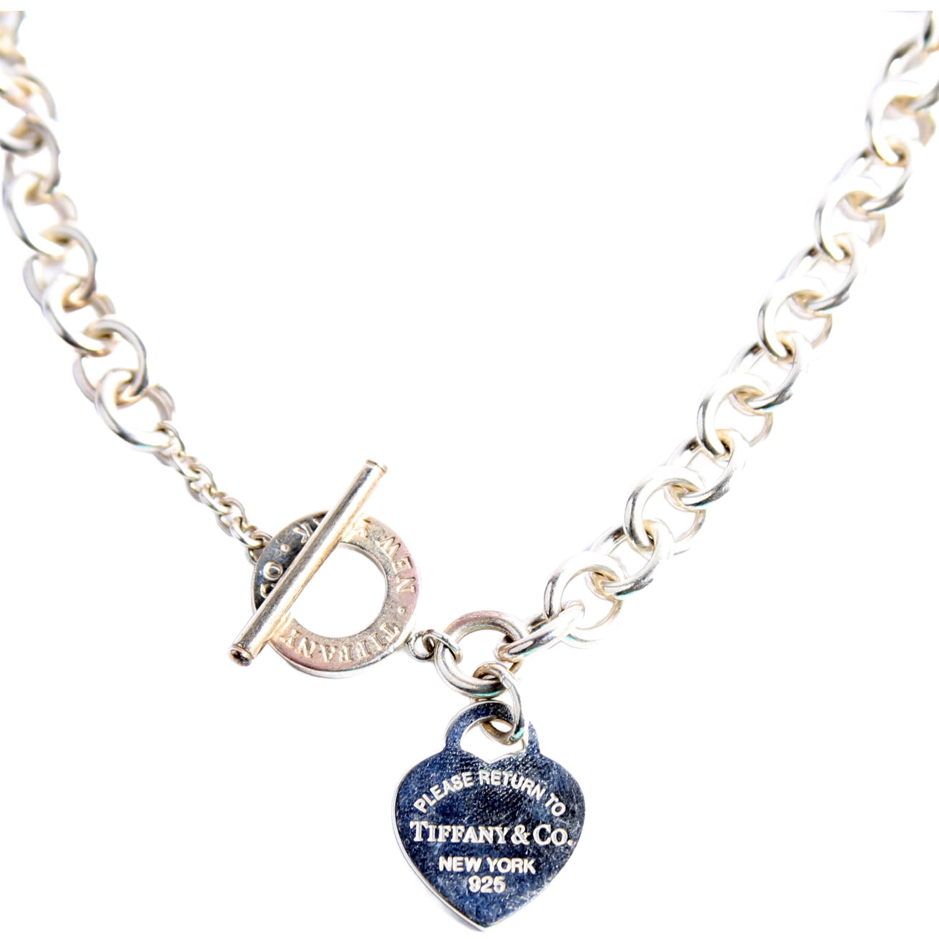 Please Return Heart Toggle Choker Necklace 925