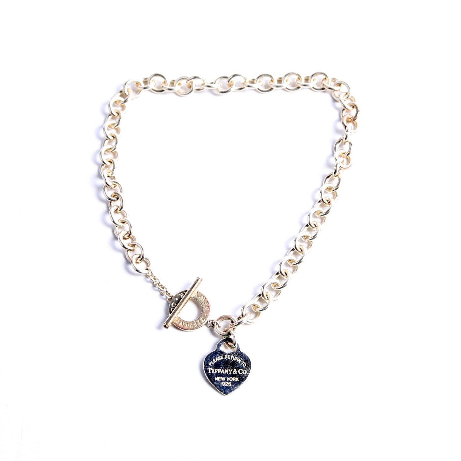 Please Return Heart Toggle Choker Necklace 925