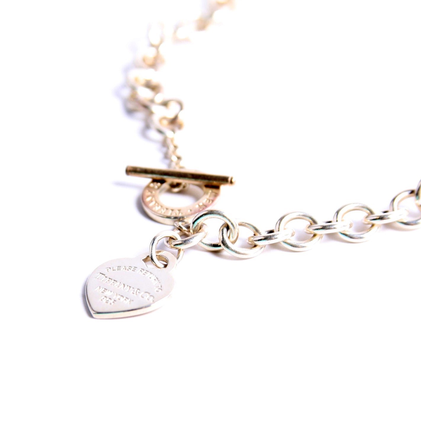 Please Return Heart Toggle Choker Necklace 925