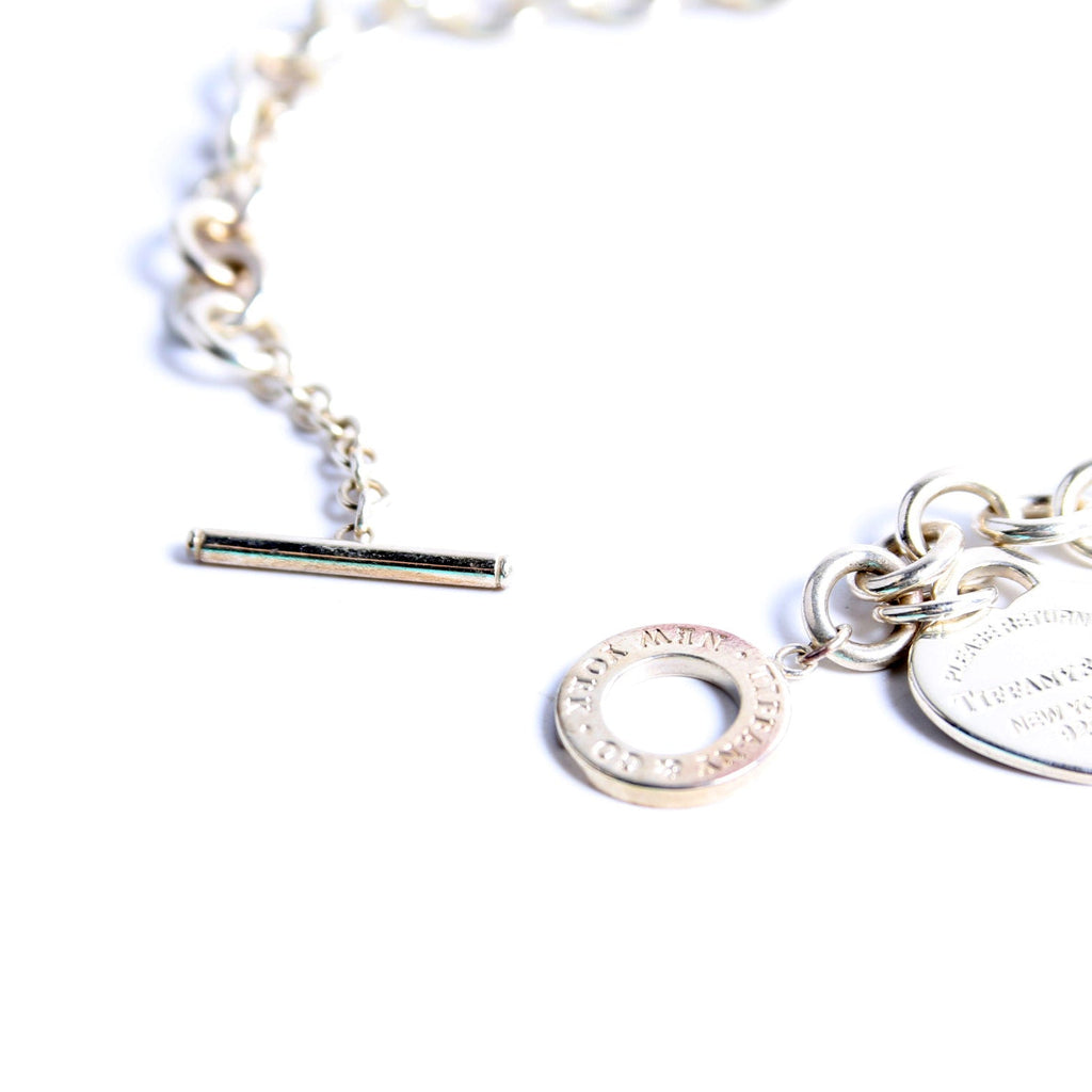 Please Return Heart Toggle Choker Necklace 925