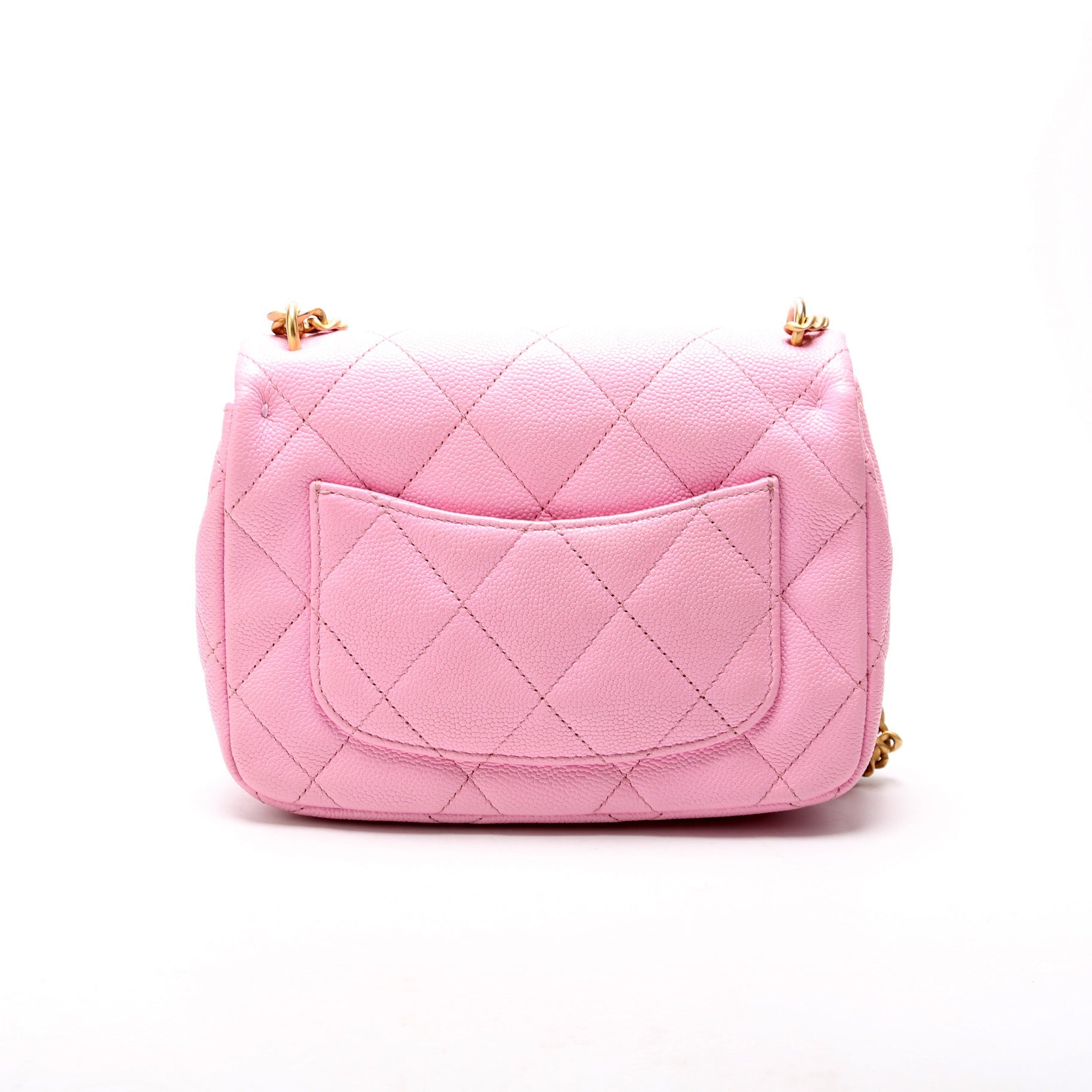 Classic Flap Mini Sweetheart Chain Caviar RFID Pink