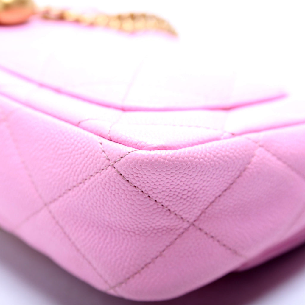 Classic Flap Mini Sweetheart Chain Caviar RFID Pink
