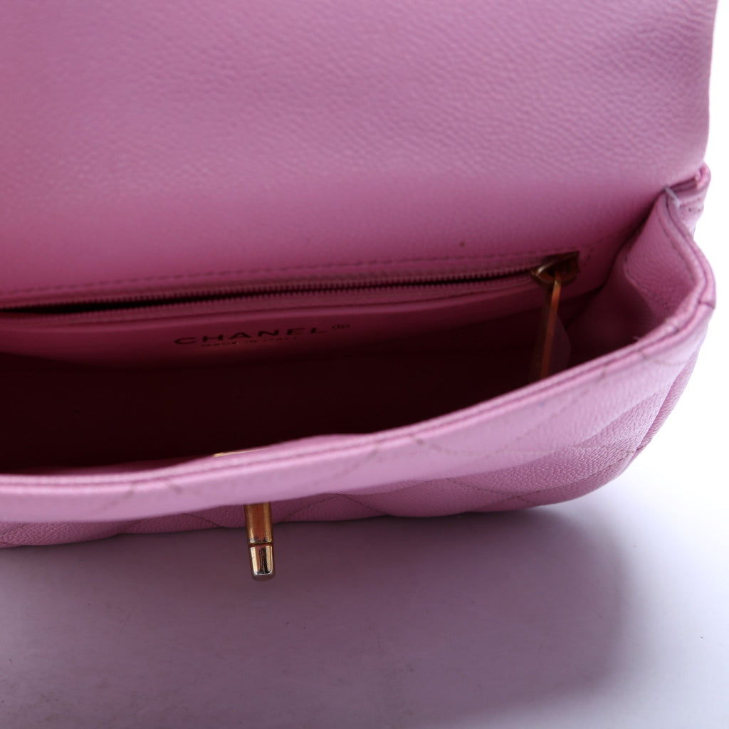Classic Flap Mini Sweetheart Chain Caviar RFID Pink