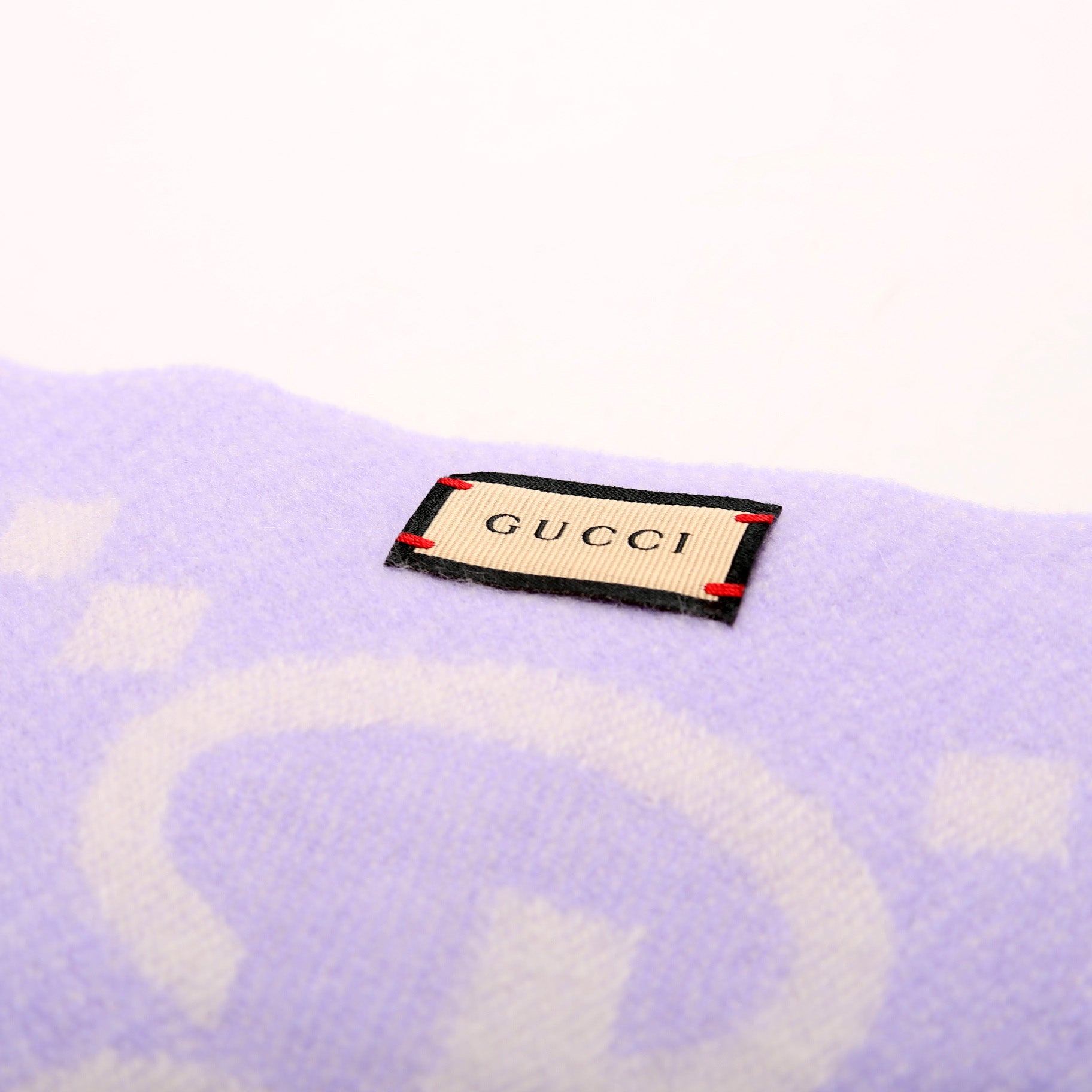 Jumbo GG Fringe Cashmere Scarf Purple