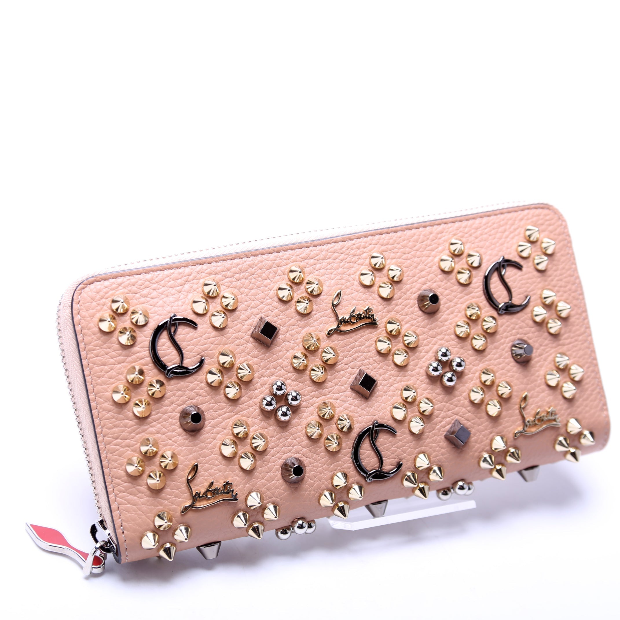 Panettone Spike Zip Around Wallet Tan