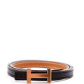 13MM Reversible Leather H Belt Size 90 Black