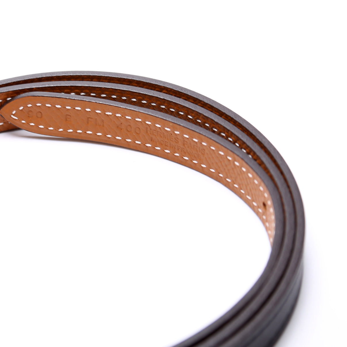 13MM Reversible Leather H Belt Size 90 Black