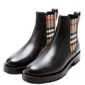 Check Panel Chelsea Boots Leather Size 38 Black