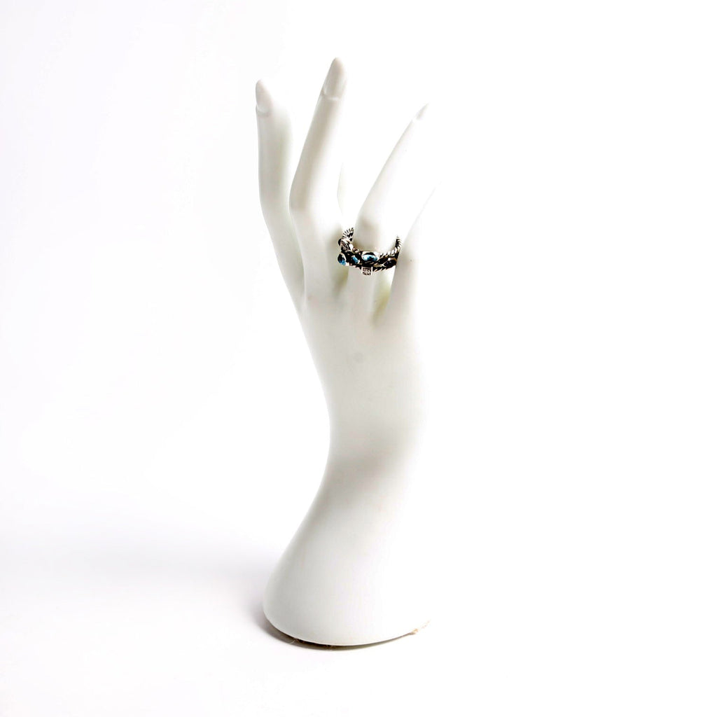 Confetti 3 Row Ring 925/Diamond/Iolite Size 7.5