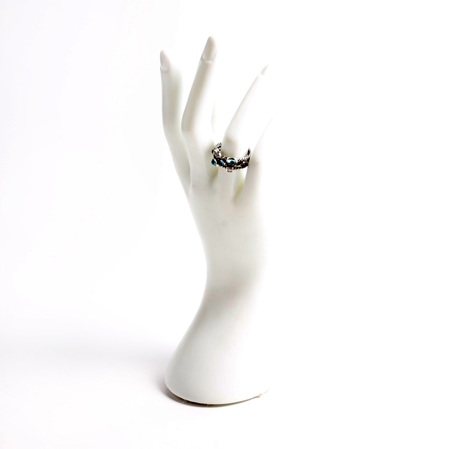 Confetti 3 Row Ring 925/Diamond/Iolite Size 7.5