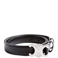 Triomphe Medium Taurillion Leather Belt Size 85/34 Black