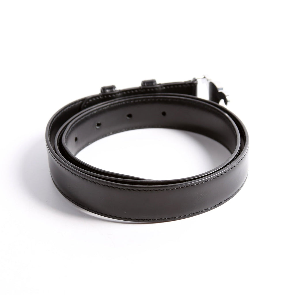 Triomphe Medium Taurillion Leather Belt Size 85/34 Black