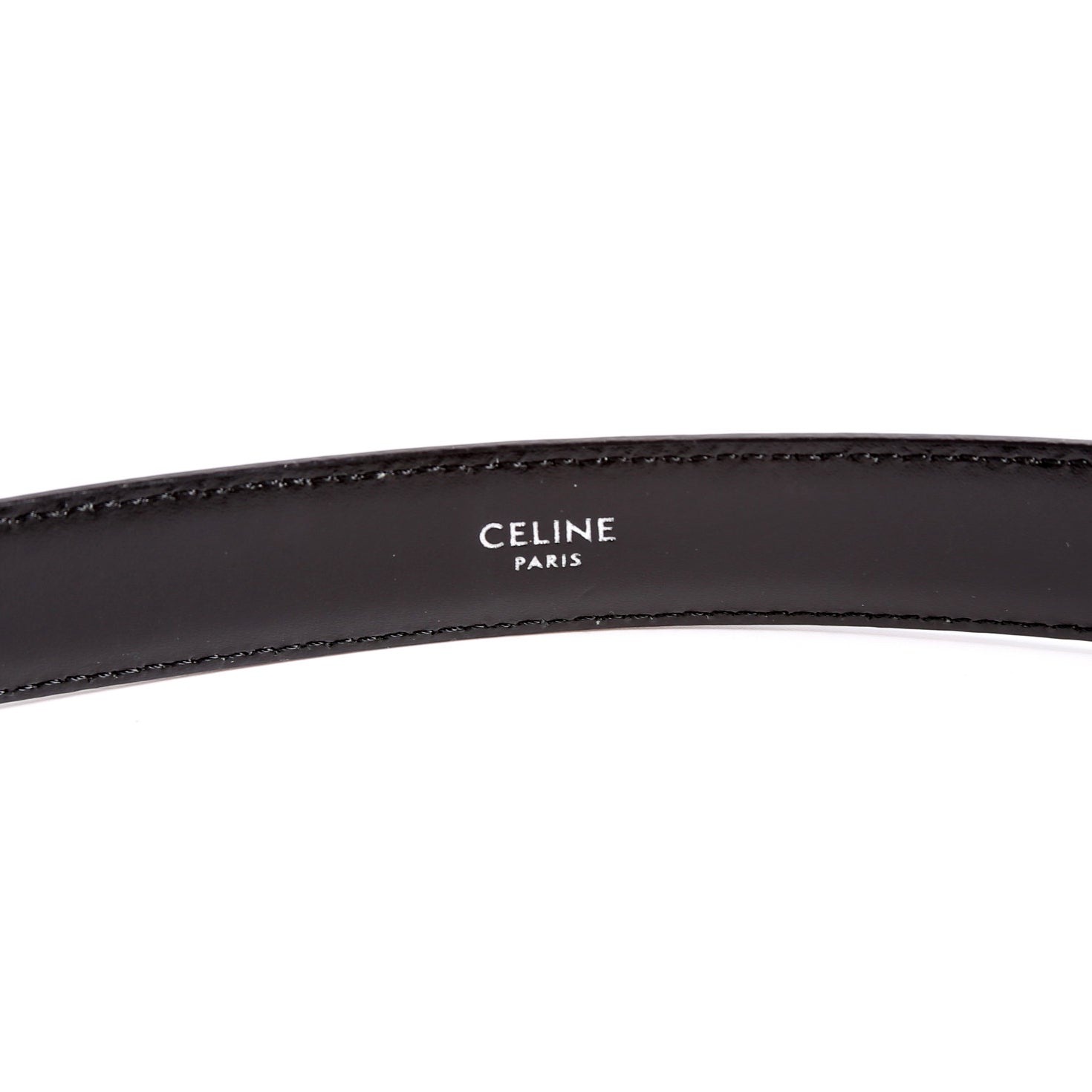 Triomphe Medium Taurillion Leather Belt Size 85/34 Black