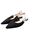 J'adior Slingback Flats Size 42 Black
