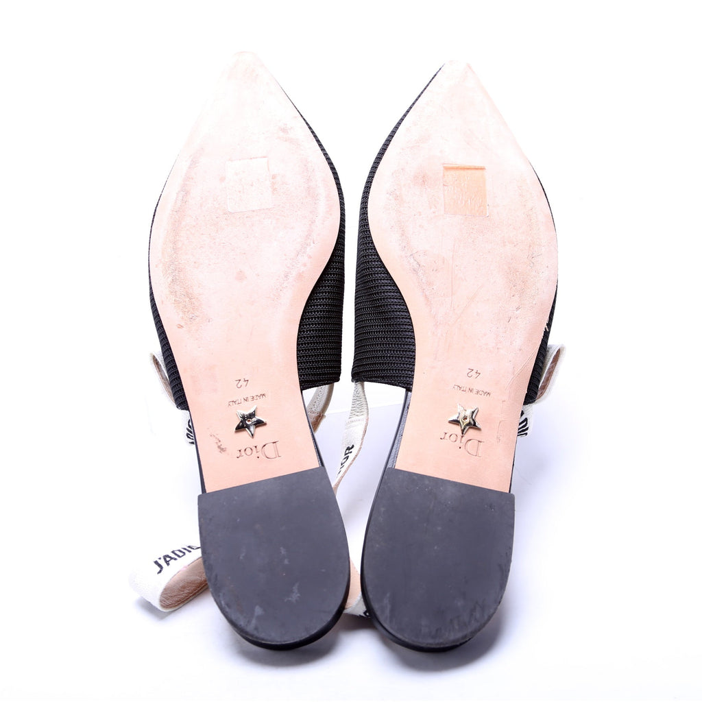 J'adior Slingback Flats Size 42 Black