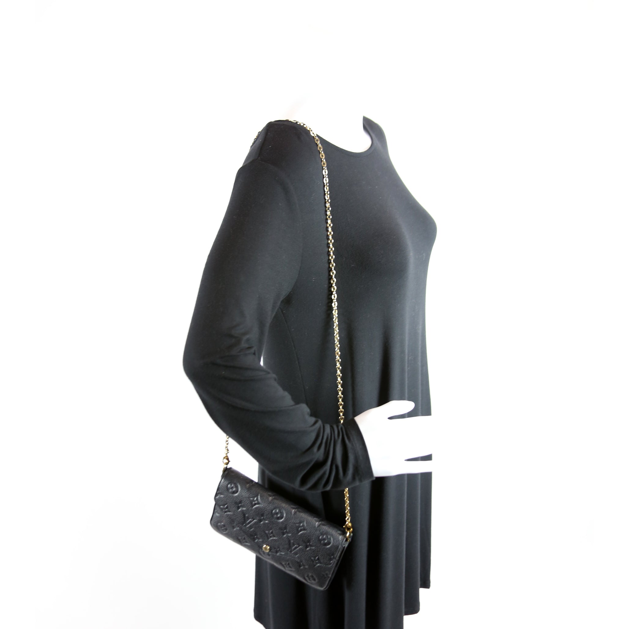 Pochette Felicie Empreinte Black