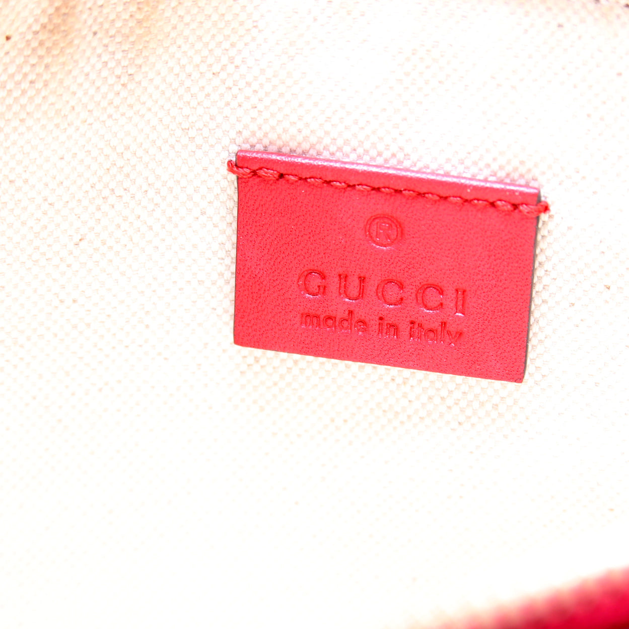 476411 GG Supreme Angry Cat Zip Pouch Red