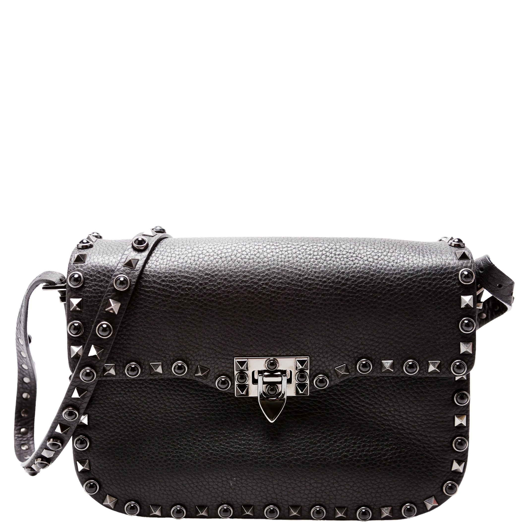 Rockstud Rolling Medium Crossbody Black