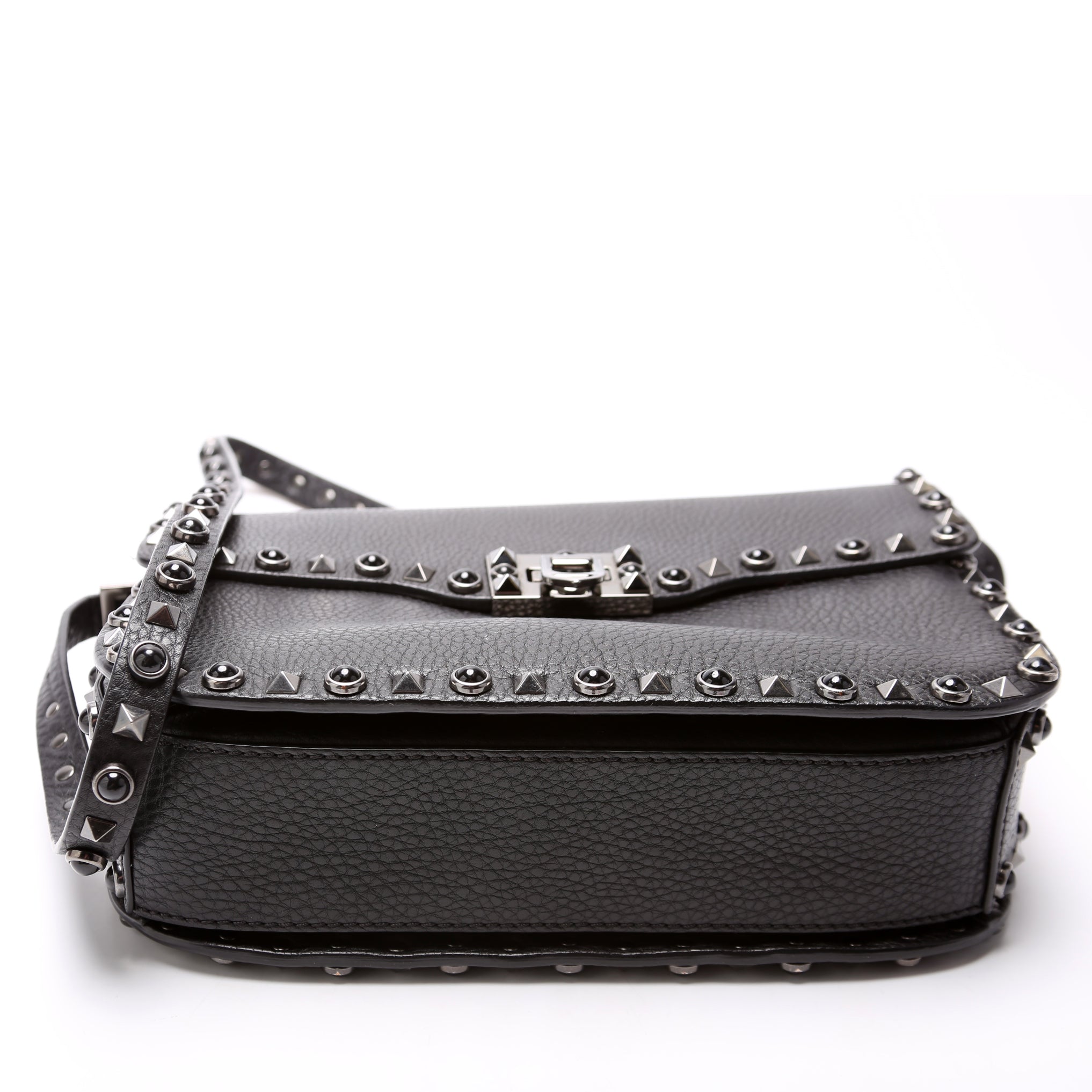 Rockstud Rolling Medium Crossbody Black