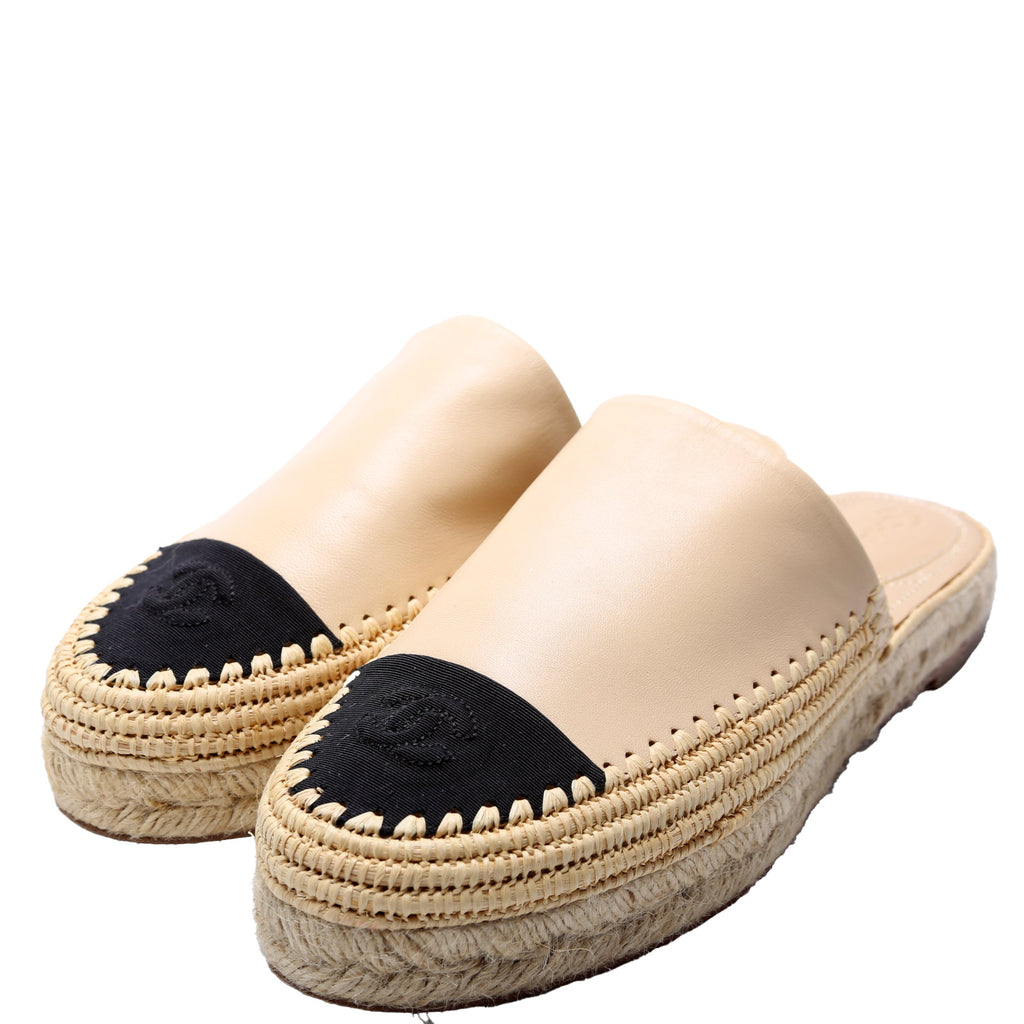 Espadrille Mules Size 41 Beige
