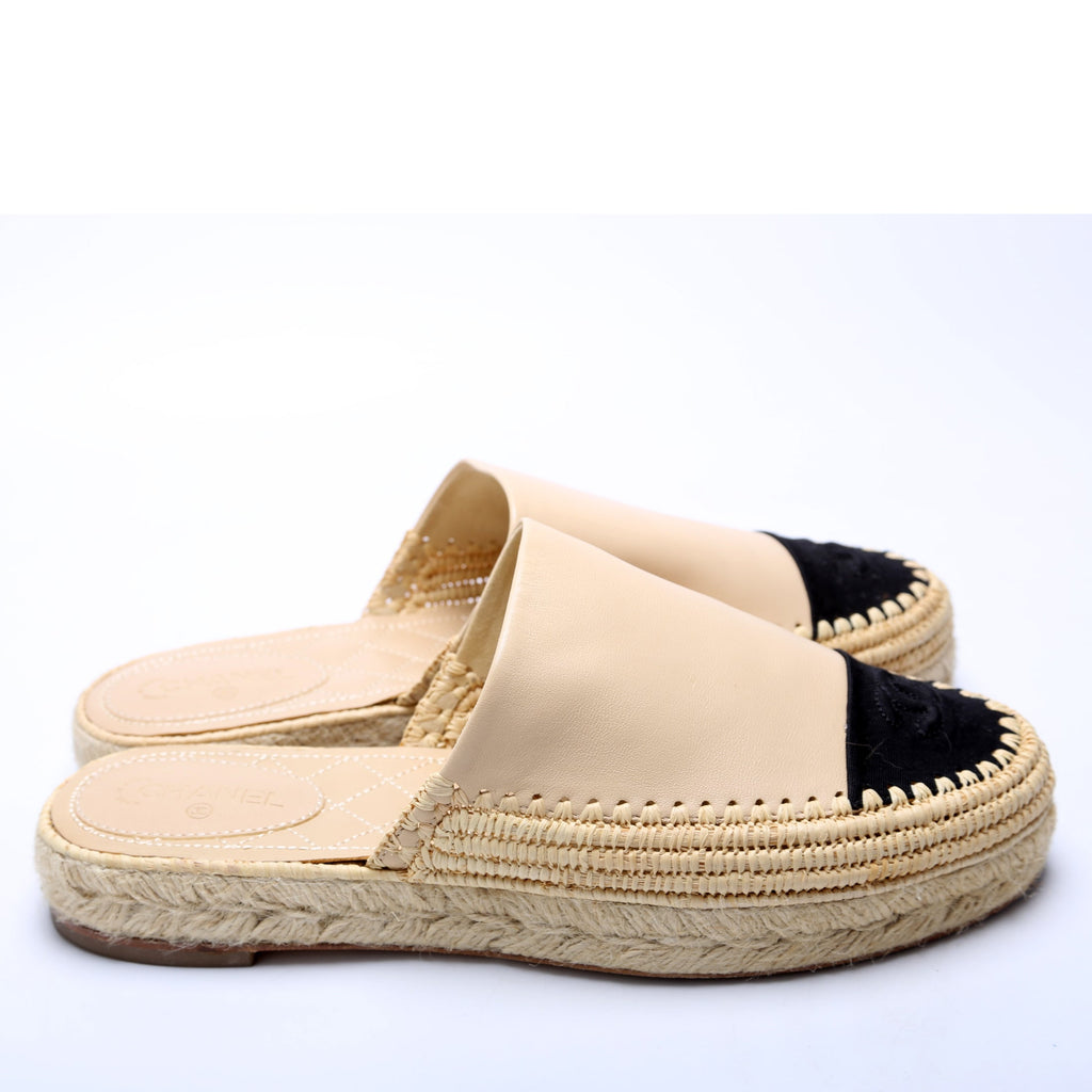 Espadrille Mules Size 41 Beige
