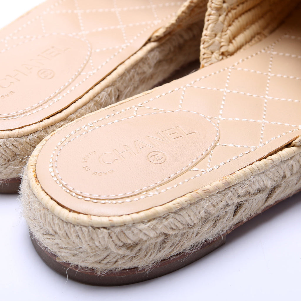 Espadrille Mules Size 41 Beige