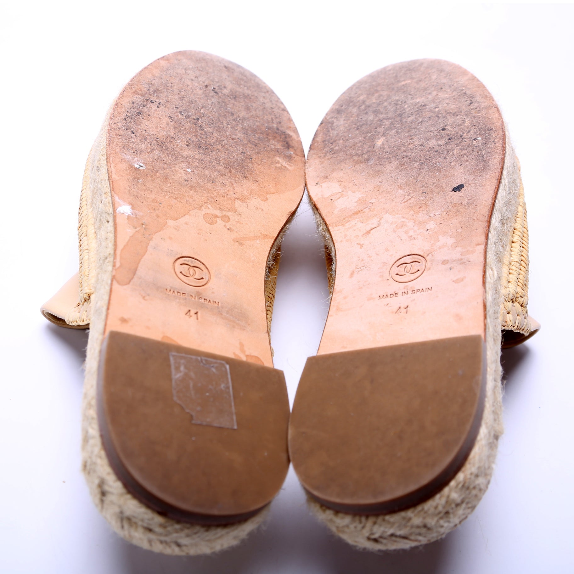 Espadrille Mules Size 41 Beige
