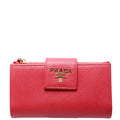 Saffiano Metal Medium Wallet Red